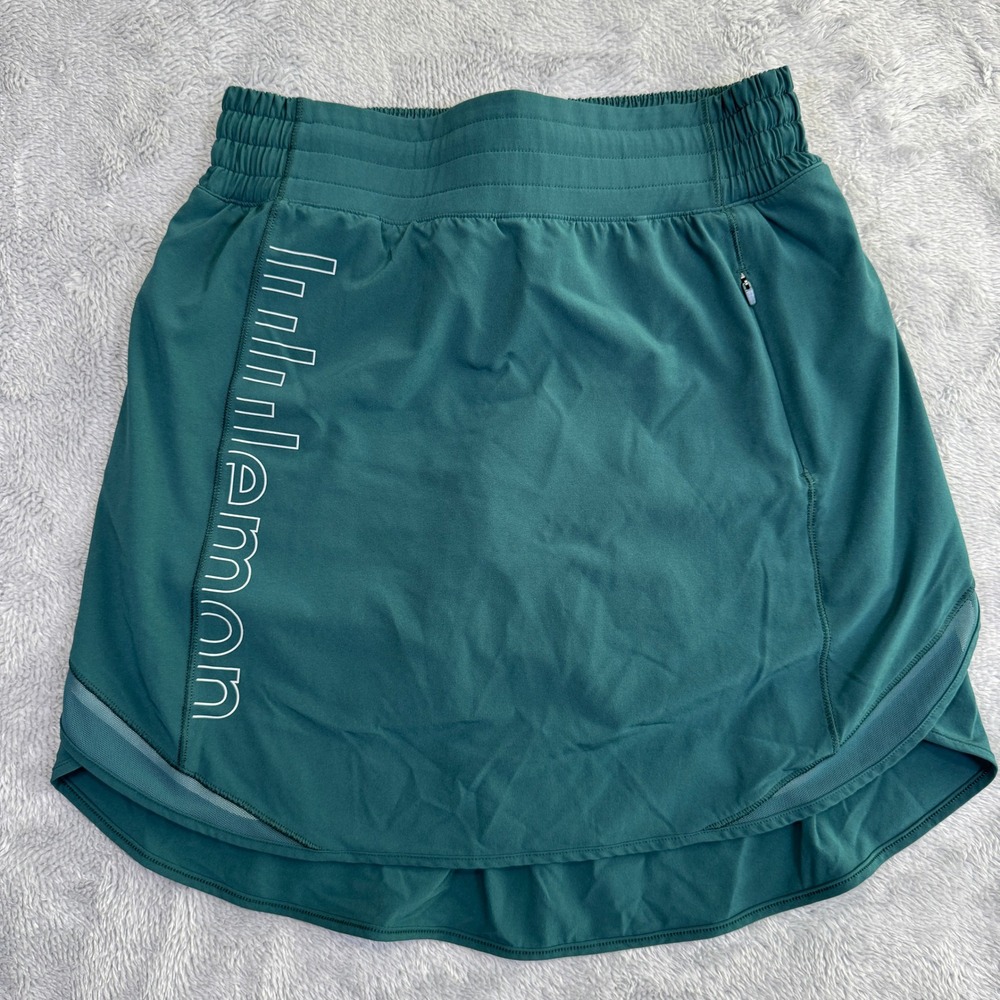 Lululemon Hotty Hot High-Rise Skirt Womens 4 Green Jasper W8AFET Running Skirt
